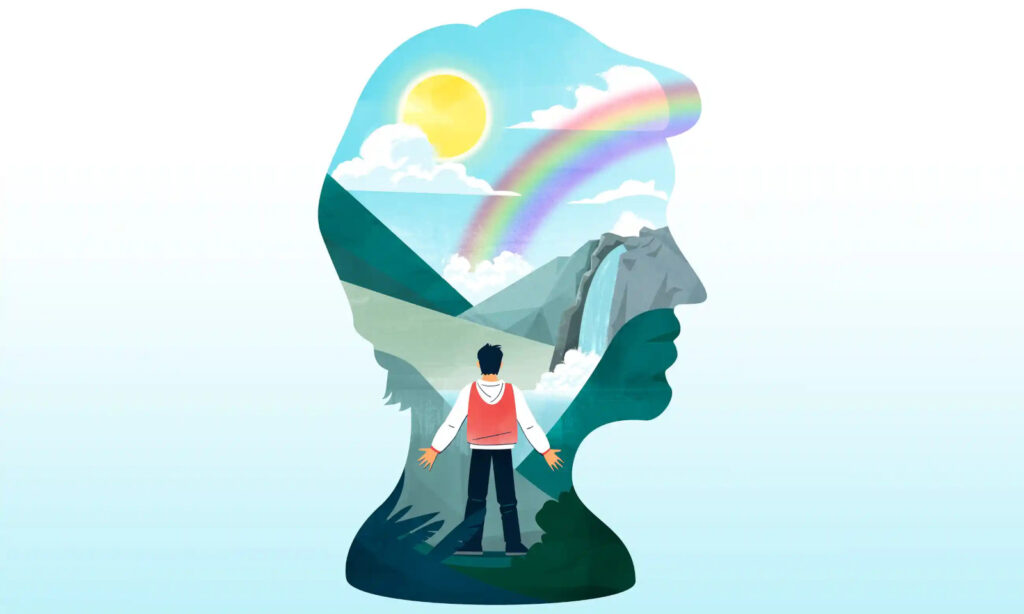 Mental health wellbeing rainbow